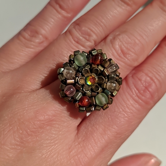 Michal Negrin Beaded Swarovski Ring - Picture 2 of 3